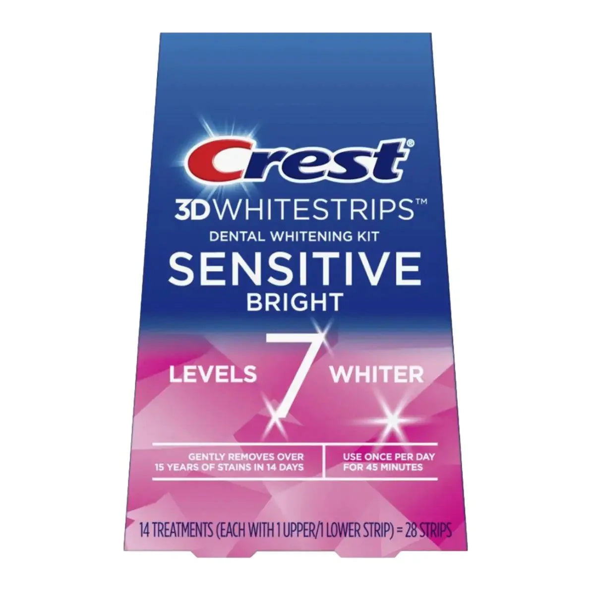 Bělicí Pásky Crest Sensitive Bright 7 Levels Whiter Whitestrips