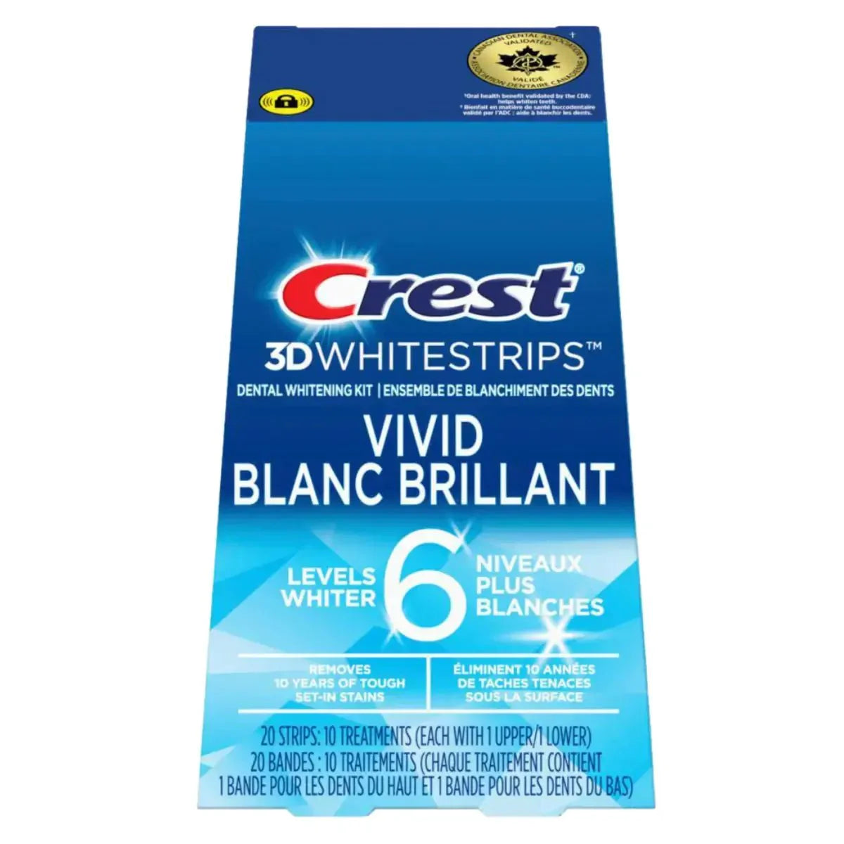 Strisce sbiancanti Crest Vivid Blanc Brillant 6 Levels Whiter Whitestrips